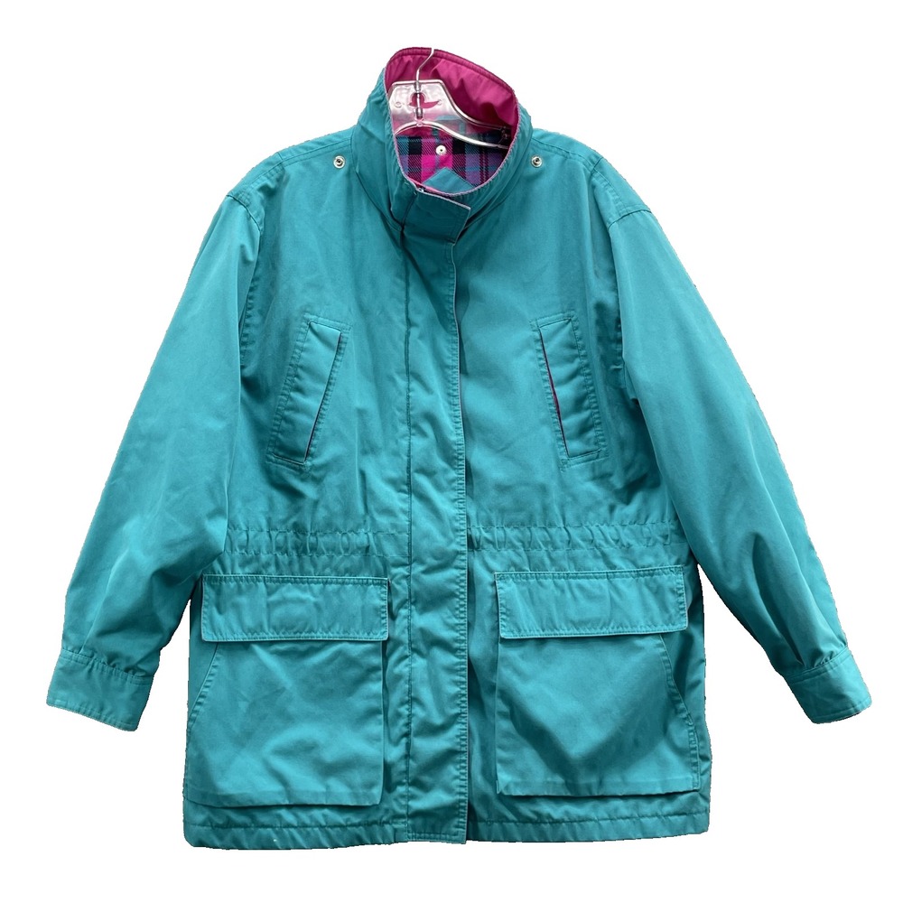 Vintage Pacific Trail Anorak Parka Jacket Women's Med Resin Coated Rain Wind 90s